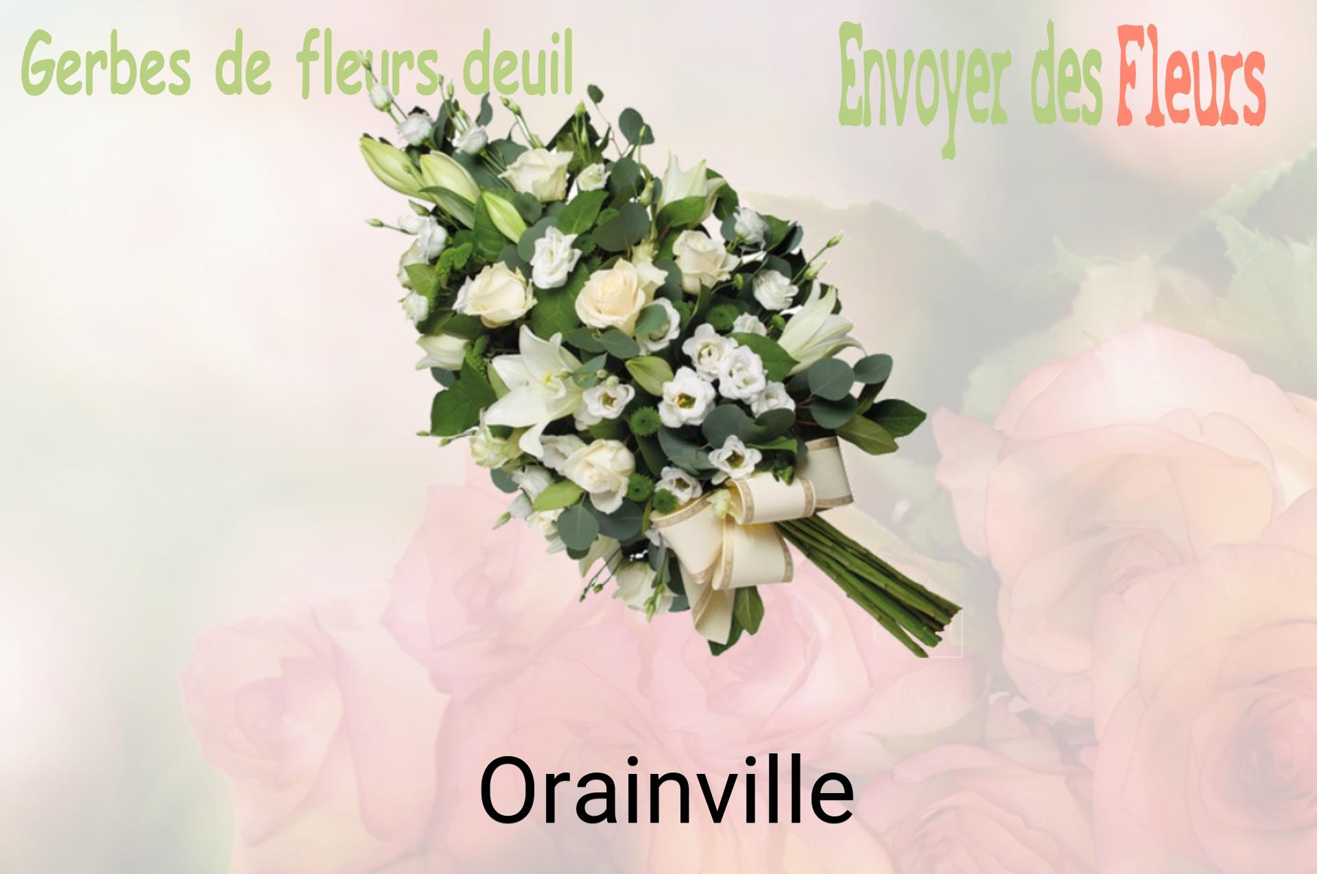 Gerbe de fleurs de deuil livrée à Orainville